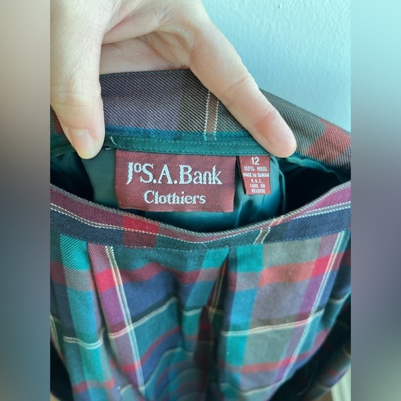 Jos A Bank clothes Midi Plaid skirt vintage retro - Picture 4 of 6